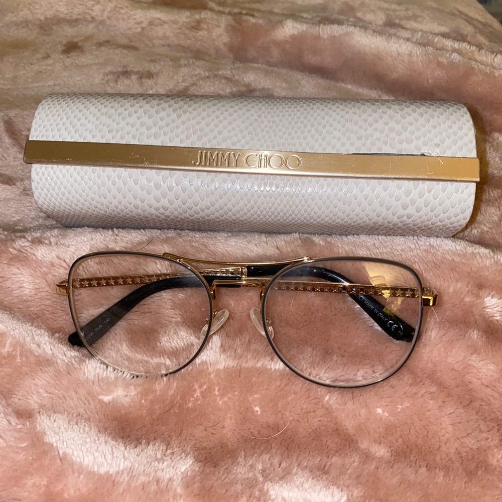 Jimmy Choo women’s glasses Black metal & Gold